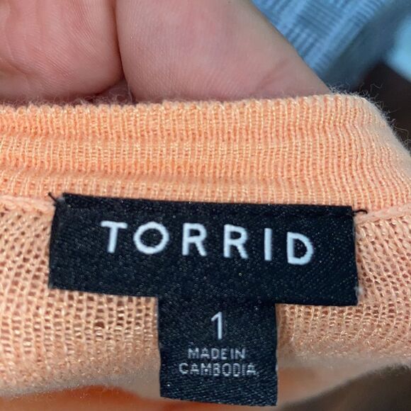 Torrid Button Closure Lightweight Cardigan Casual Office Contemporary Feminine - Picture 4 of 9